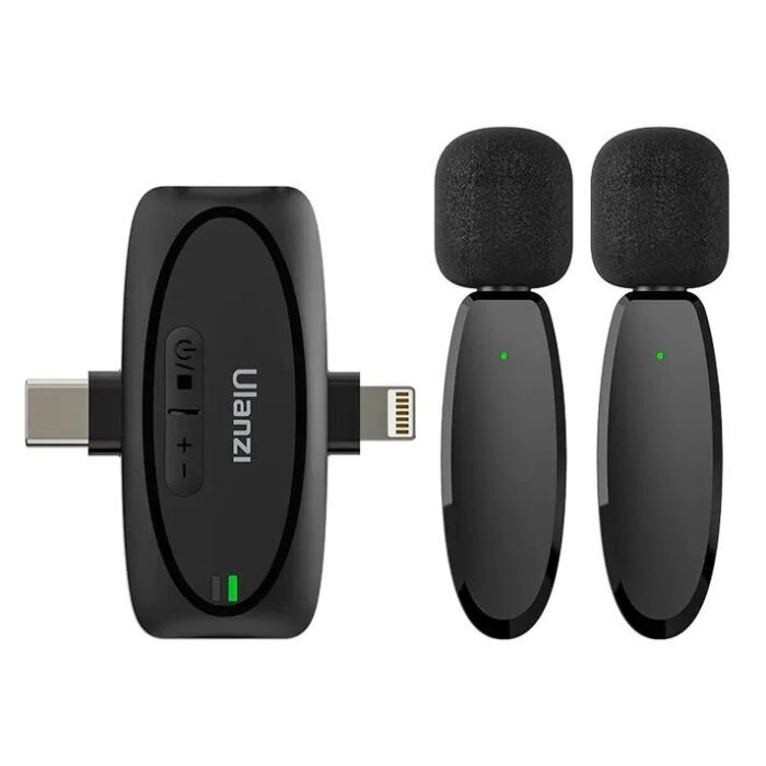 Ulanzi V6 3-in-1 Plug-Play Wireless Lavalier Microphone for iPhone/Android/Camera